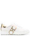 Ferragamo Number Leather Low-top Sneakers In White