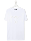 BALMAIN TEEN METALLIC-LOGO PRINT T-SHIRT