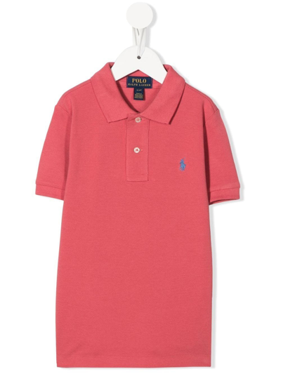 Ralph Lauren Kids' Logo-embroidered Cotton Polo Shirt In Pink