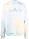 Blue Sky Inn Logo-embroidered Tie Dye Hoodie In Blue