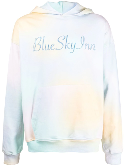 Blue Sky Inn Brand-embroidered Tie-dye Cotton Hoody In Multi-colored