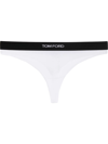 Tom Ford Signature White Thong With Branded Waistband In Stretch Modal Woman In White