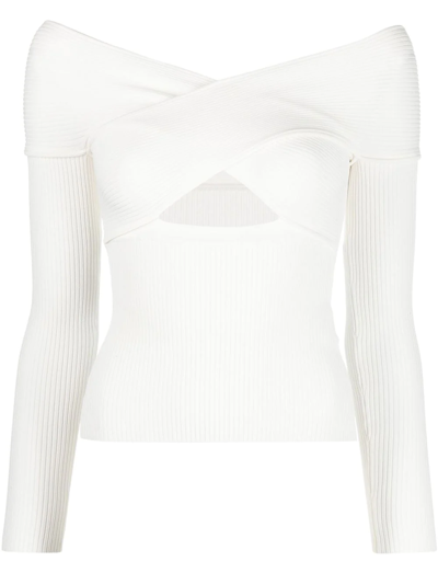 Self-portrait Cut-out Off-shoulder Top In White