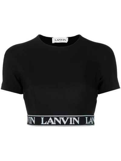 Lanvin Logo-tape Crop Top In Black