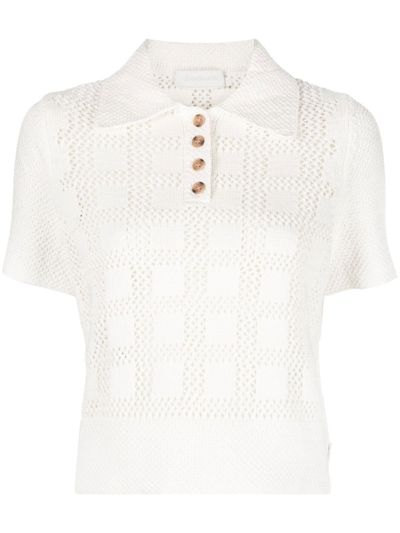 Zimmermann Lyre 针织polo衫 In White