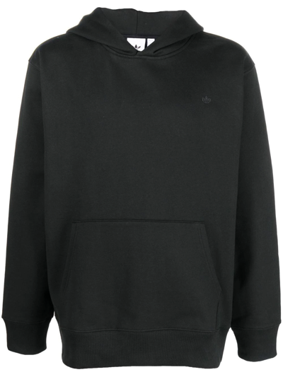 Adidas Originals Contempo Embroidered-logo Pullover Hoodie In Black