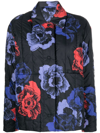 Ferragamo Floral-print Jacket In Black