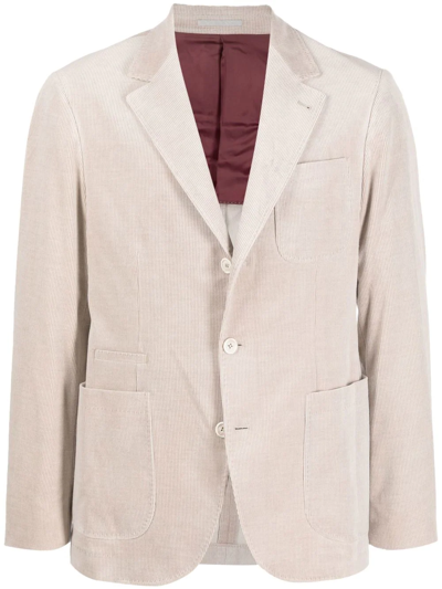 Brunello Cucinelli 贴身单排扣西装夹克 In Neutrals