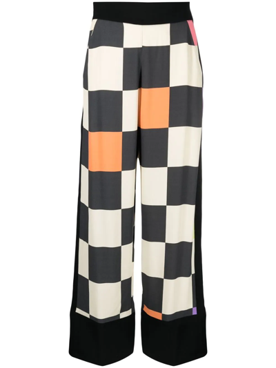 Adriana Degreas Graphic-print Wide-leg Trousers In Black