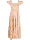 Rixo London Kendall Floral-print Cotton-poplin Midi Dress In Yellow