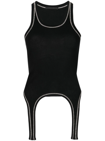 Helmut Lang Cotton Double Rib Cutaway Tank Top In Black | ModeSens
