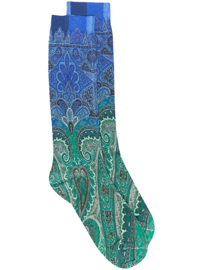 Etro Paisley-print Socks In Pink