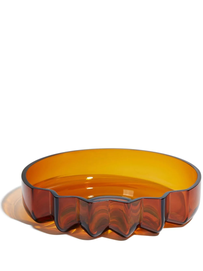 Zaha Hadid Design Pulse Glass Platter In Orange