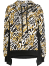 VERSACE JEANS COUTURE GARLAND LOGO-PRINT PANELLED HOODIE
