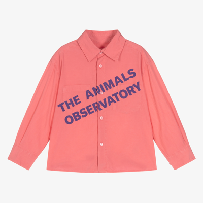 The Animals Observatory Kids' Pink Tencel & Cotton Shirt