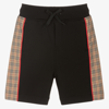 BURBERRY BOYS BLACK MICROCHECK SHORTS