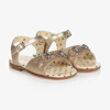 Gucci Horsebit Glitter-detail Sandals In Gold