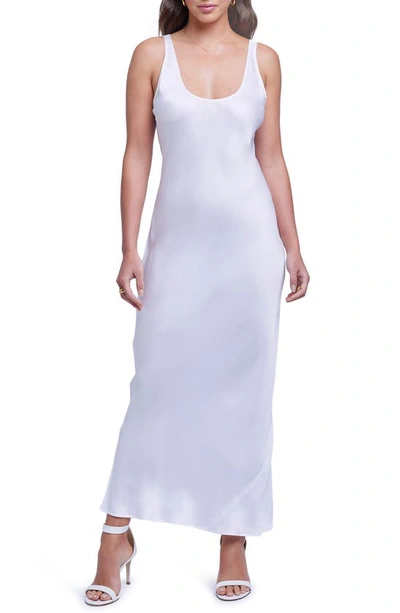 L Agence Akiya Satin Tank Maxi Dress In White