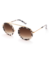 Krewe Conti Gradient Aviator Sunglasses In Black/white