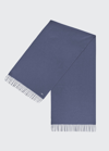 Loro Piana Cashmere Sciarpa Grande Fringe-trim Scarf In Pewter