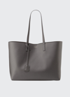 Saint Laurent East West Calfskin Shopping Tote Bag In Storm Gray