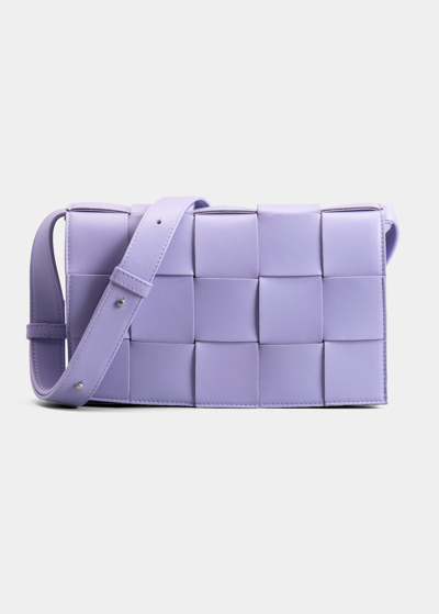 Bottega Veneta The Cassette Intrecciato Crossbody Bag In 4214 Wisteria-sil