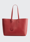 Saint Laurent Shopping Leather Tote In Opyum Red