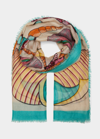 FRANCO FERRARI FRINGE SHELLS CASHMERE SCARF