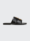Jw Anderson J. W.anderson Solid Color Faux Leather Sandals With Golden Detail In Black