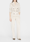 Brunello Cucinelli Paillette Pinstripe Corduroy Straight-leg Pants In C5782 Beige