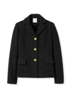 St John Notched Compact Boucle Knit Jacket In Black