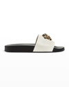 Versace Medusa Rubber Pool Slides In White/black