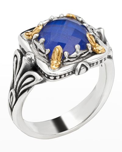 Konstantino Women's Celestine Sterling Silver, 18k Yellow Gold & Sodalite Doublet Ring