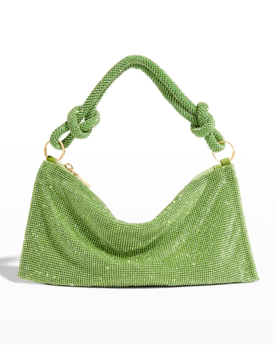 Cult Gaia Hera Nano Knotted Embellished Shoulder Bag In Fatigue