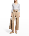 Brunello Cucinelli Wide Ribbed Sweater W/ Monili Trim In C1250 Sand