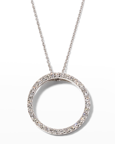 Roberto Coin Pave Circle Necklace In White Gold