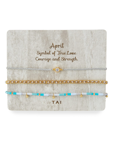 Tai Personalized Birthday Bracelets, Set Of 3 In April