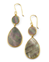 Ippolita Double Drop Earrings In 18k Gold In Black Shell