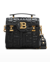 Balmain Bbuzz 23 Quilted Lambskin Satchel Bag In Noir