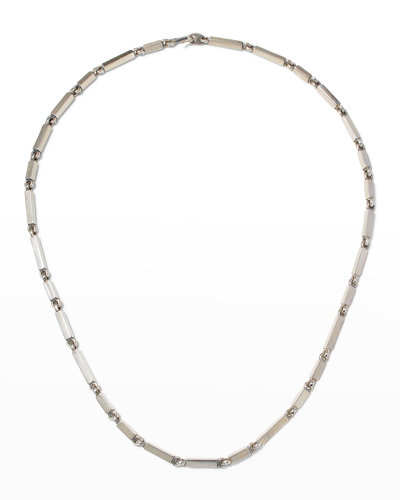 M. Cohen Men's Quadrangular Bar Link Necklace In Silver