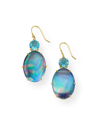 Ippolita 18k Rock Candy Luce Stone Oval Drop Earrings In Blu Notte