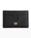 Tom Ford Classic Tf Leather Card Case In Black