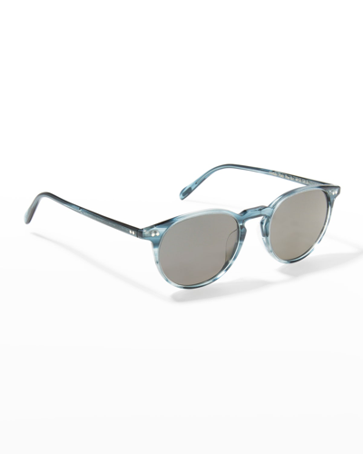 Oliver Peoples Riley Round Acetate Sunglasses In Blue