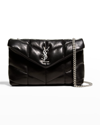 Saint Laurent Loulou Ysl Mini Quilted Crossbody Bag In Noir