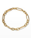 Roberto Coin Yellow Gold Alternating Long And Short Oval Link Bracelet In Yg