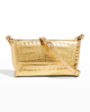 Maria Oliver Malala Metallic Crocodile Crossbody Bag In Gold