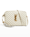 Saint Laurent Lou Medium Monogram Ysl Calf Crossbody Bag In White