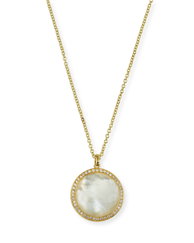 Ippolita Medium Pendant Necklace In 18k Gold With Diamonds In Mother Of Pearl