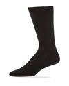 Marcoliani Men's Ribbed Cashmere Dress Socks In Black