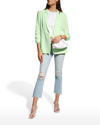 Cinq À Sept Women's Khloe Crepe Ruched Blazer In Bright Mint